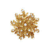 1.20 Carats Diamonds 18 Carat Yellow Gold Thistle Brooch